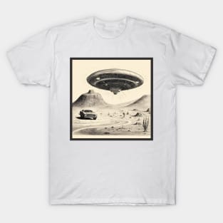 Vintage Comics UFO Encounters UFO Witness Cartoon Vintage T-Shirt